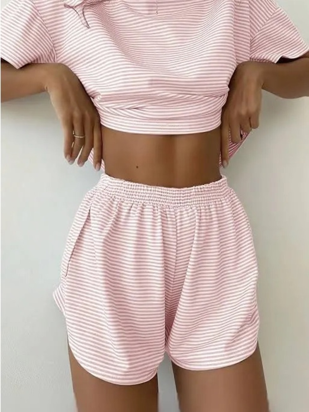 Striped Pink Women's Lounge Set